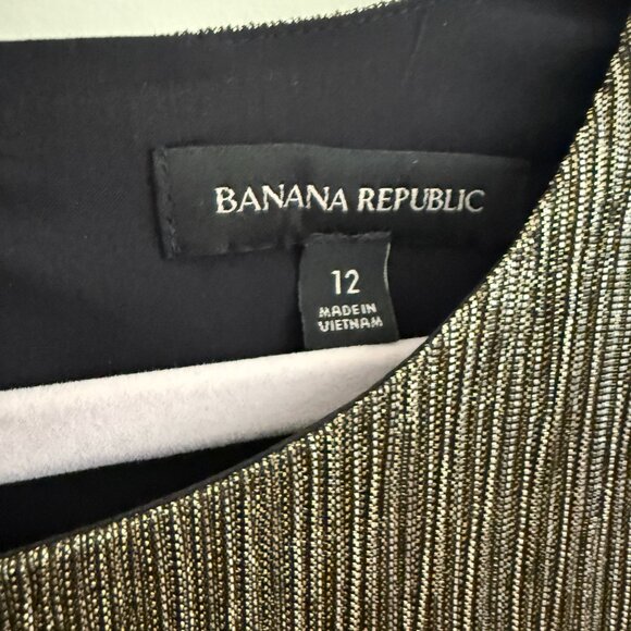 BANANA REPUBLIC Gold and Black Tunic Dress - Size 12 - Picture 6 of 8